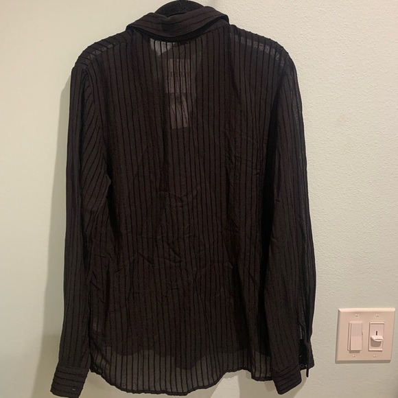 NWT Striped Button Down Blouse - Picture 5 of 7